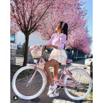 Dámsky retro bicykel 28" Lavida 7-prevodový [A] Ružový, biele kolesá